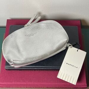 NWT Marcella New York City Silver Pebble Leather Jaimie Pouch